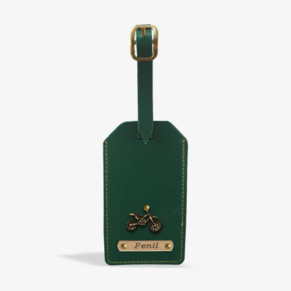 PERSONALISED LEATHER LUGGAGE TAG - OLIVE