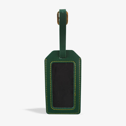 PERSONALISED LEATHER LUGGAGE TAG - OLIVE