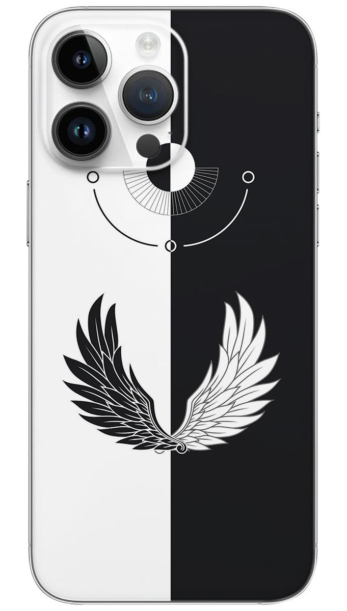 Black and white wings Mobile Skin Wrap  - ABS0054