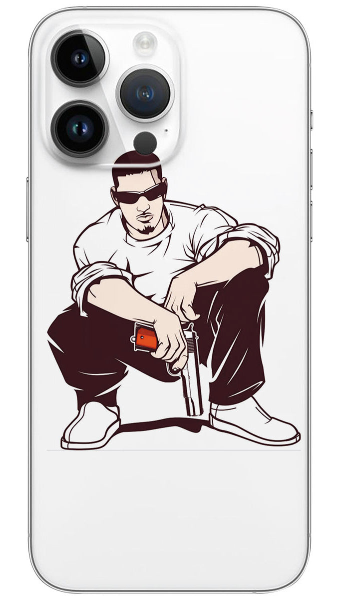 Gangster with a gun Mobile Skin Wrap  - ABS0063