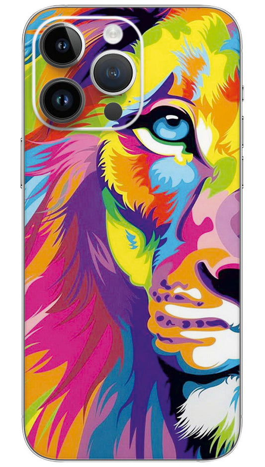 lion with vibrant colours Canvas Art Mobile Skin Wrap  - ANI0014