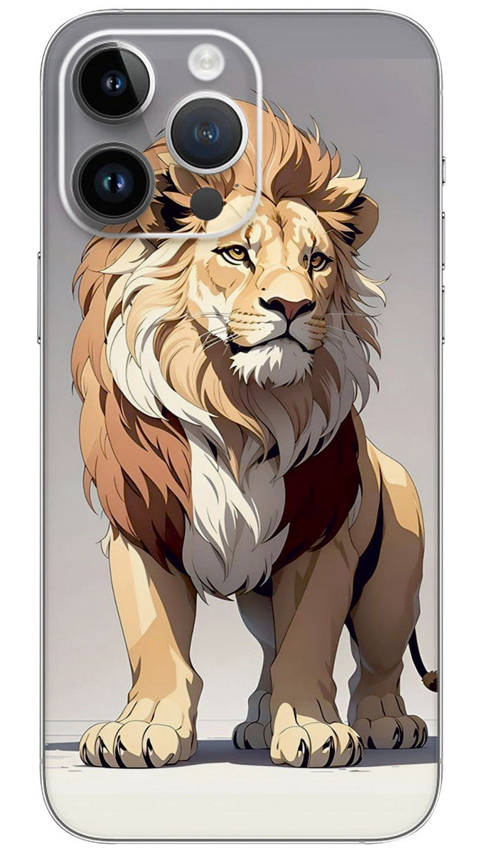 Lion's Grace: Minimalistic Line Mobile Skin Wrap  - ANI0201