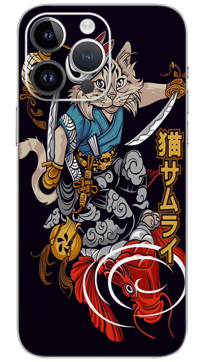 Samurai Cat Mobile Skin Wrap  - ANIME0010