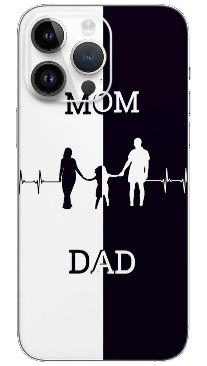 MOM DAD WBLACK AND WHITE THEME Mobile Skin Wrap  - MD0003