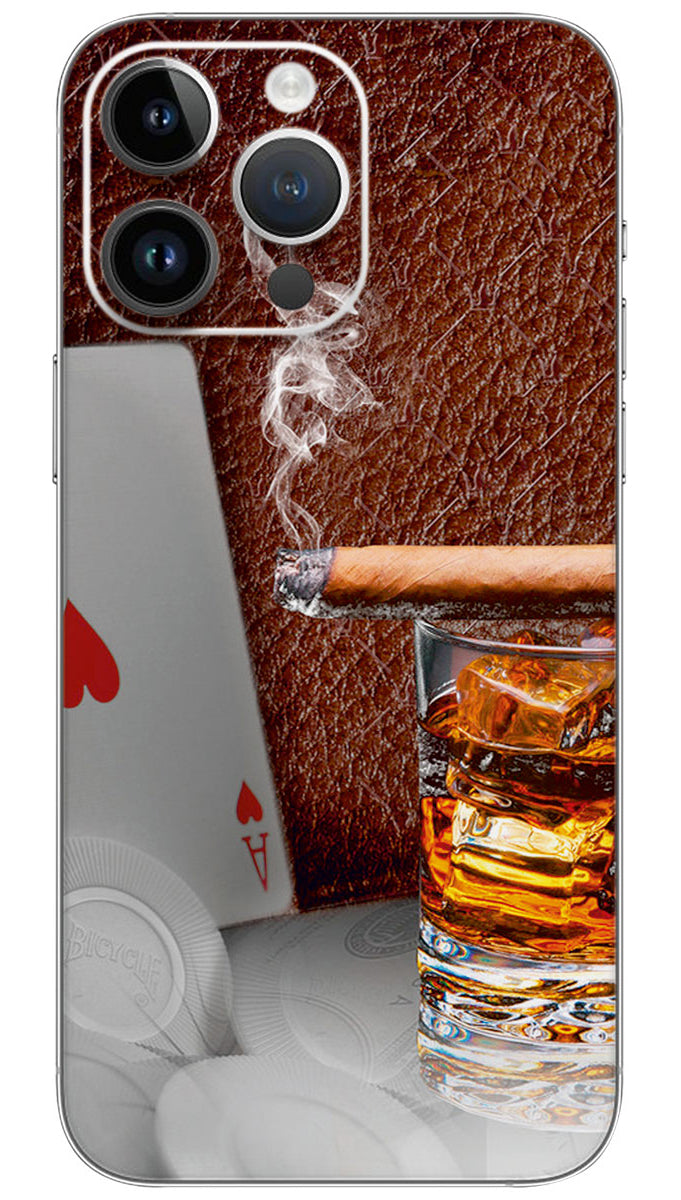 Cigar Whiskey Glass Mobile Skin Wrap  - MOK0003