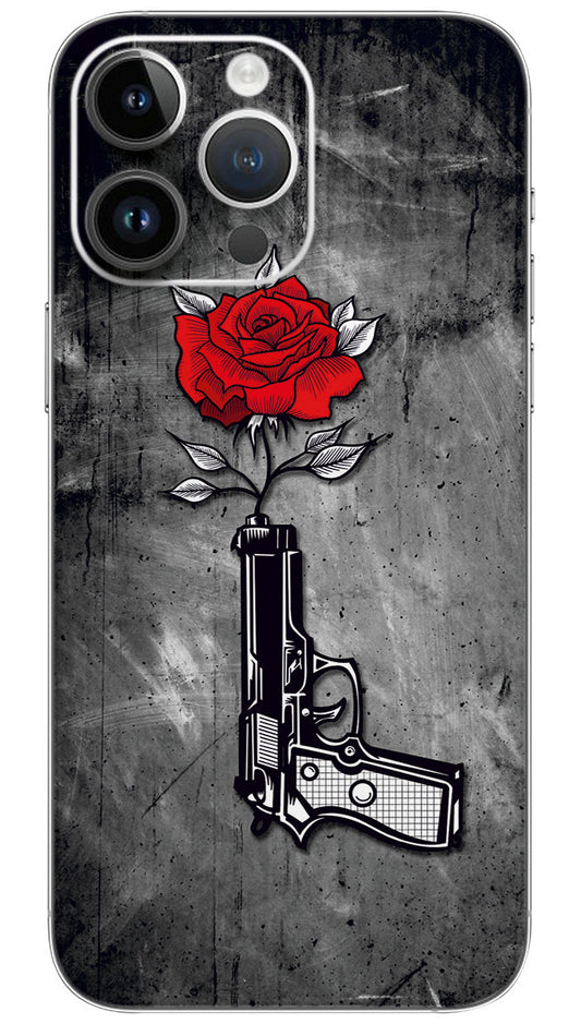 Amoled monster GUN WITH ROSE Mobile Skin Wrap  - MOK0019