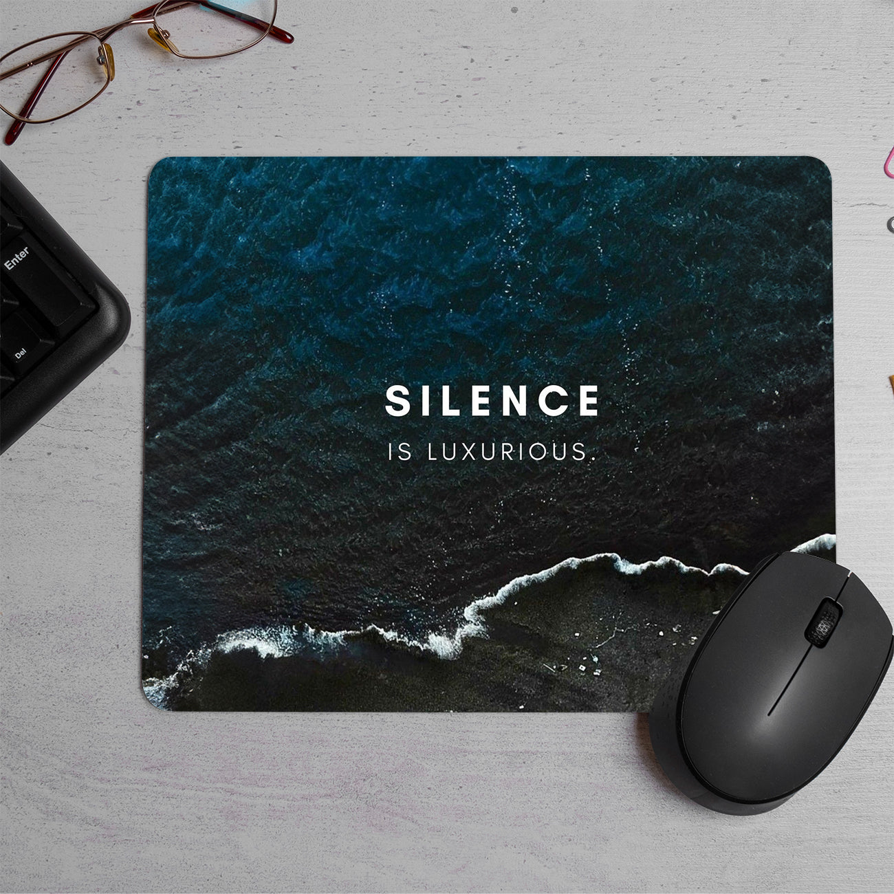 SILENCE QUOTE Printed Mouse Pad (DESIGN-110)