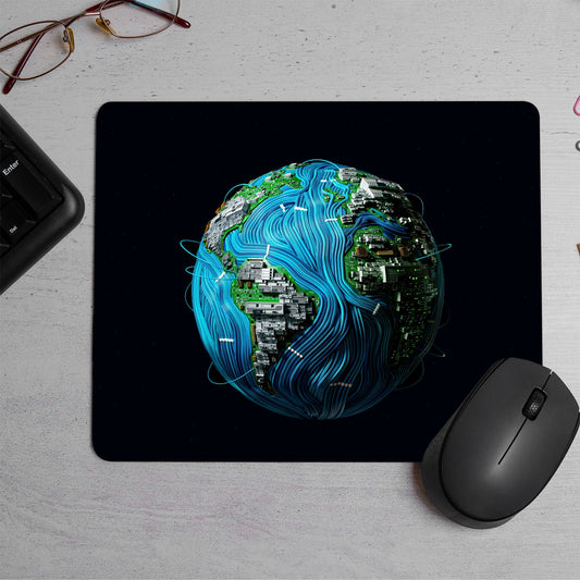 High Tech Earth Printed Mouse Pad (DESIGN-114)