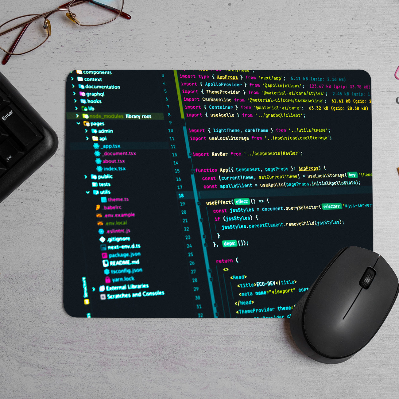 Node Express Basics Printed Mouse Pad (DESIGN-115)