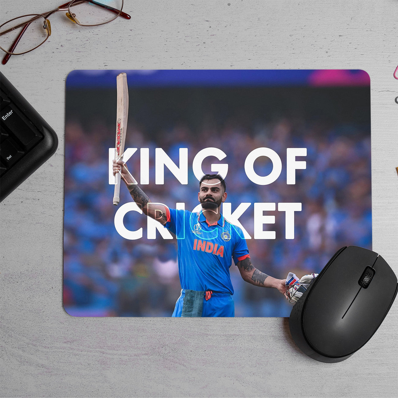 King of Cricket Printed Mouse Pad (DESIGN-116)