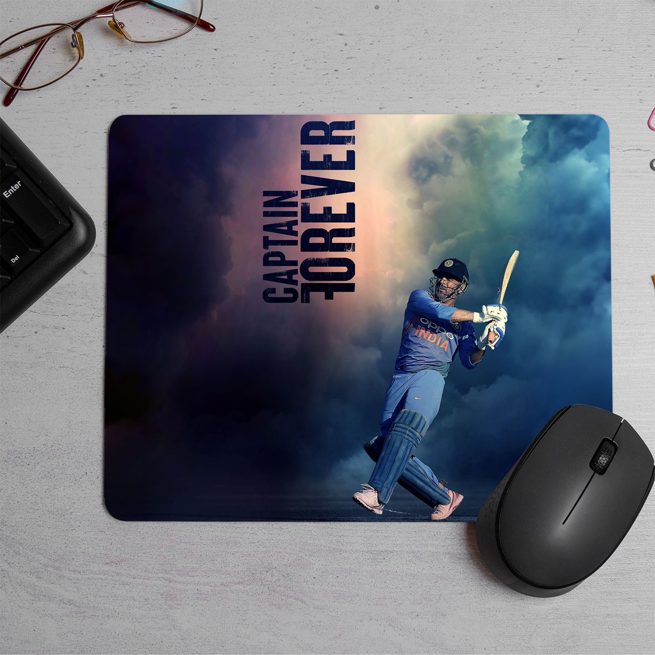 MS Dhoni Cricket Captain  Printed Mouse Pad (DESIGN-117)