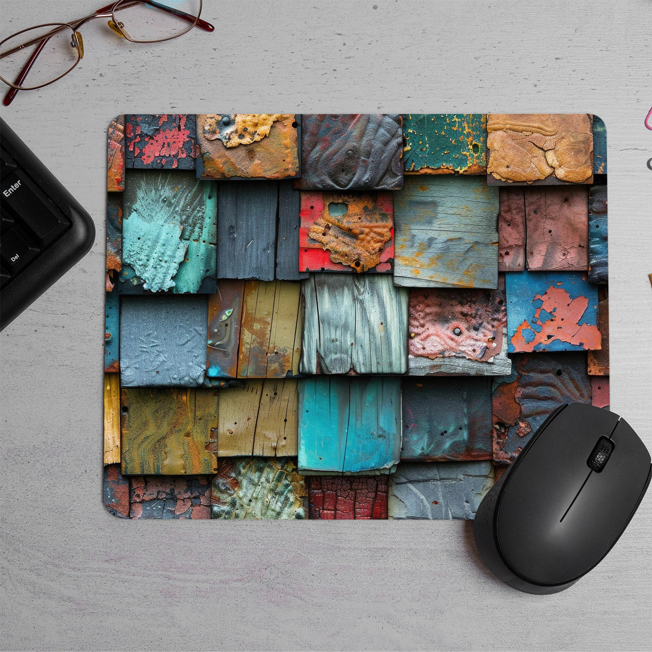 Wood aged art architecture Printed Mouse Pad (DESIGN-119)