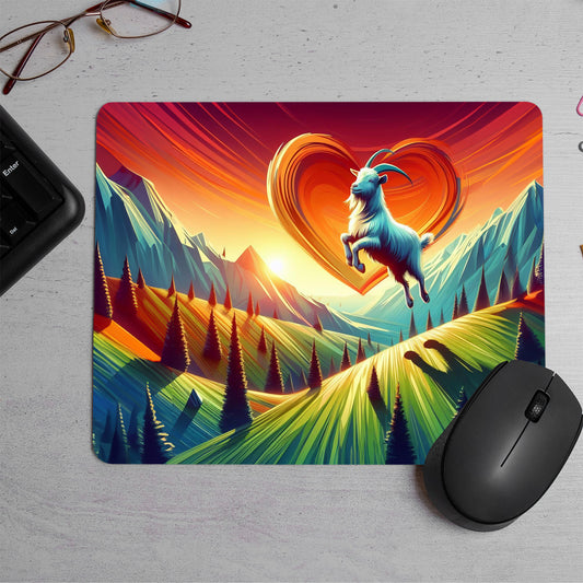 Funny cartoonish goat jump Printed Mouse Pad (DESIGN-140)