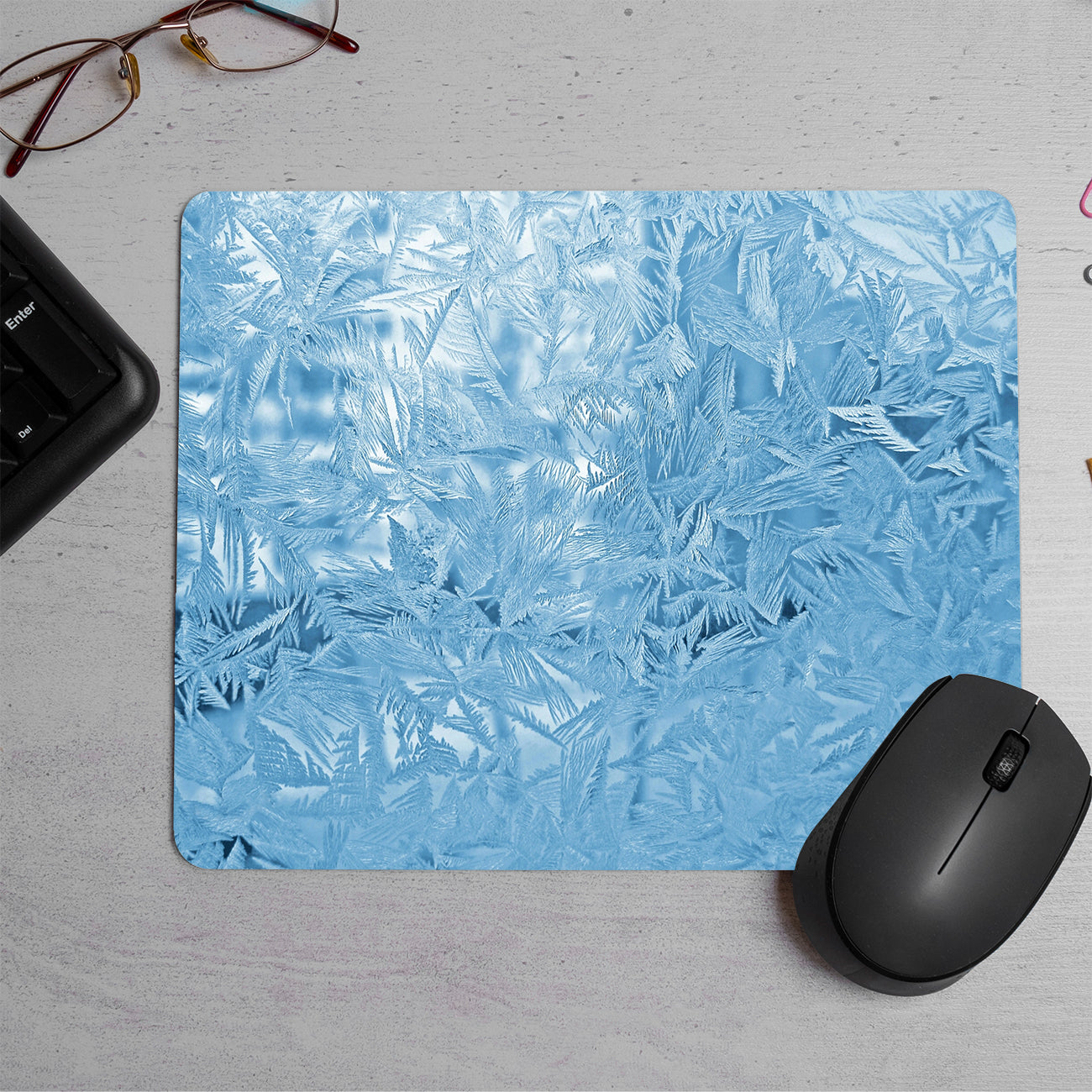 Blue ice texture background Printed Mouse Pad (DESIGN-171)