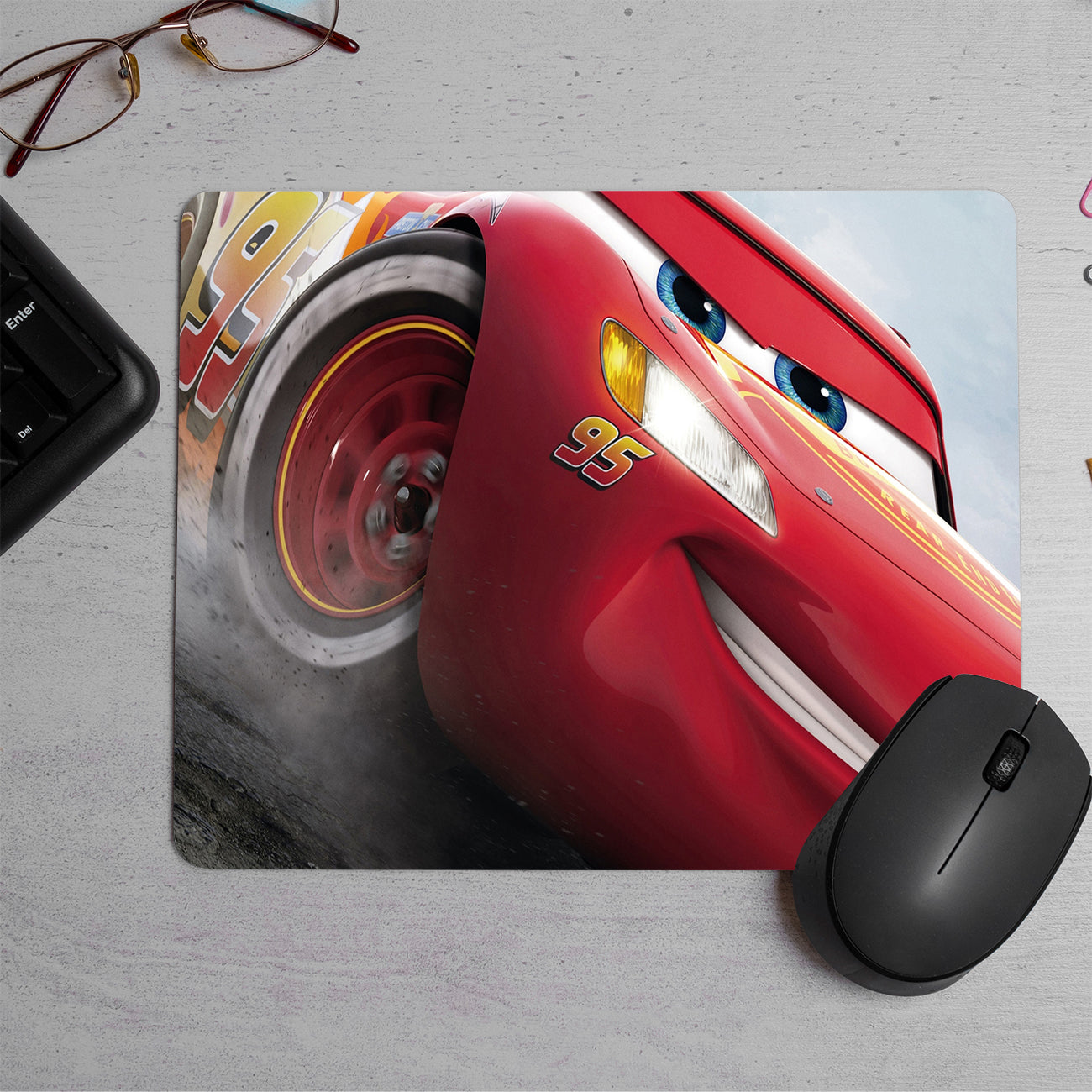 Generic 3D McQueen  Printed Mouse Pad (DESIGN-201)