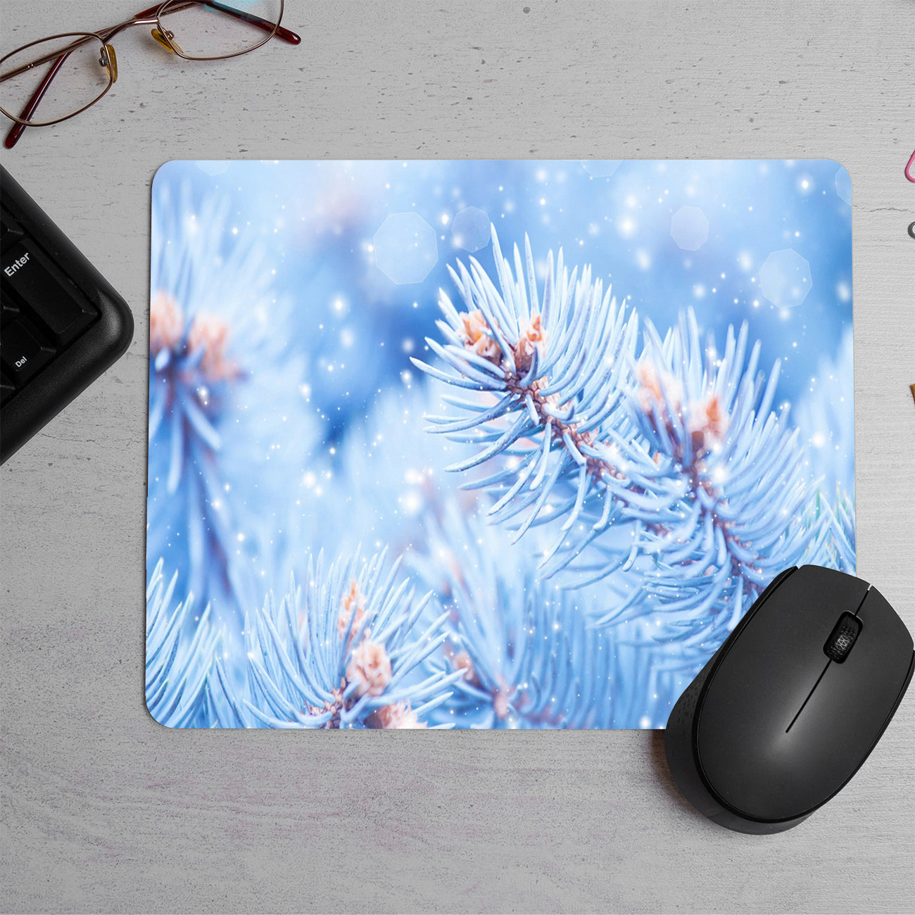 Tree in Snow Printed Mouse Pad (DESIGN-206)