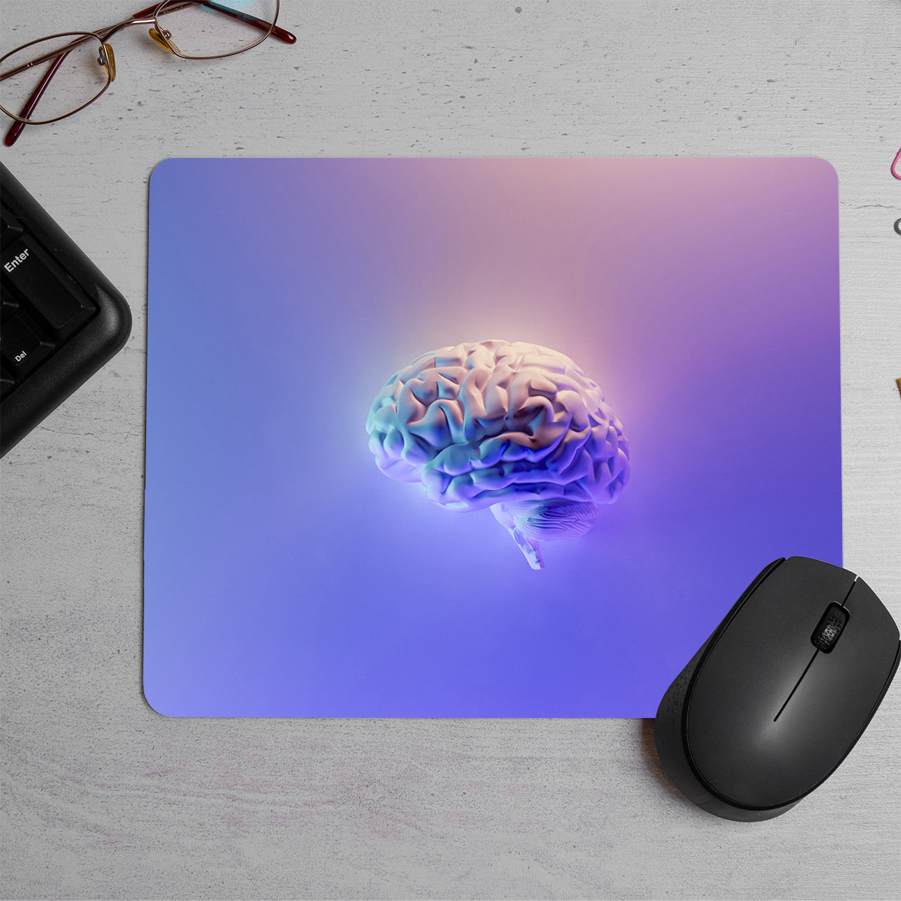 3d creative brain  Printed Mouse Pad (DESIGN-208)