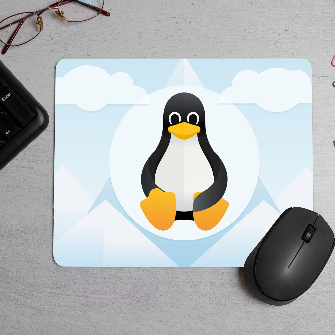 Linux Tux Printed Mouse Pad (DESIGN-228)