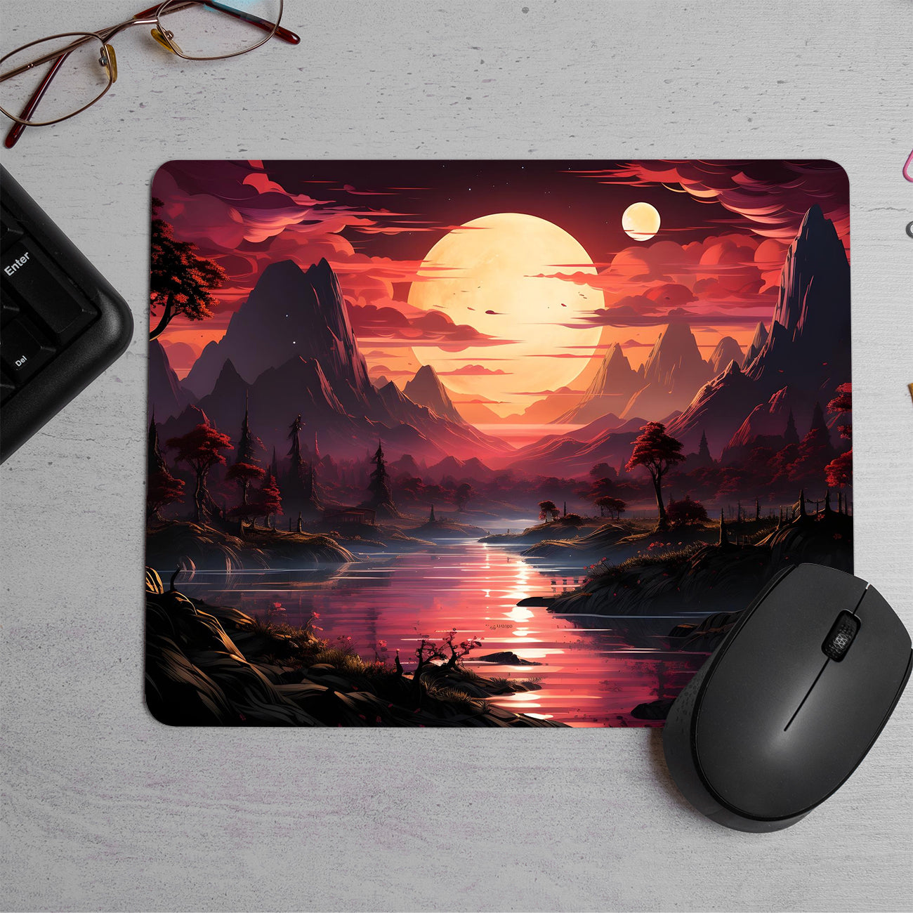 Misty Foggy Mountain Printed Mouse Pad (DESIGN-235)