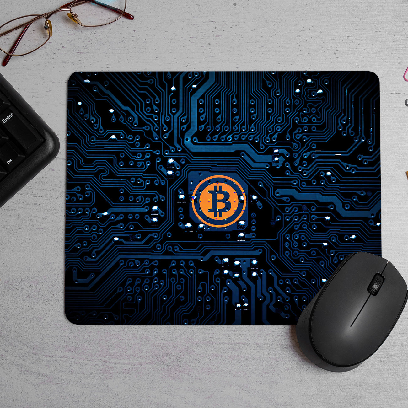 Bitcoin Circuit Printed Mouse Pad (DESIGN-90)