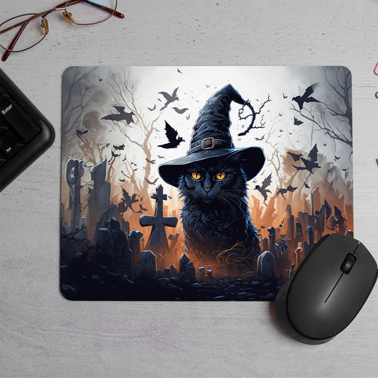 Cat Halloween background Printed Mouse Pad (DESIGN-93)