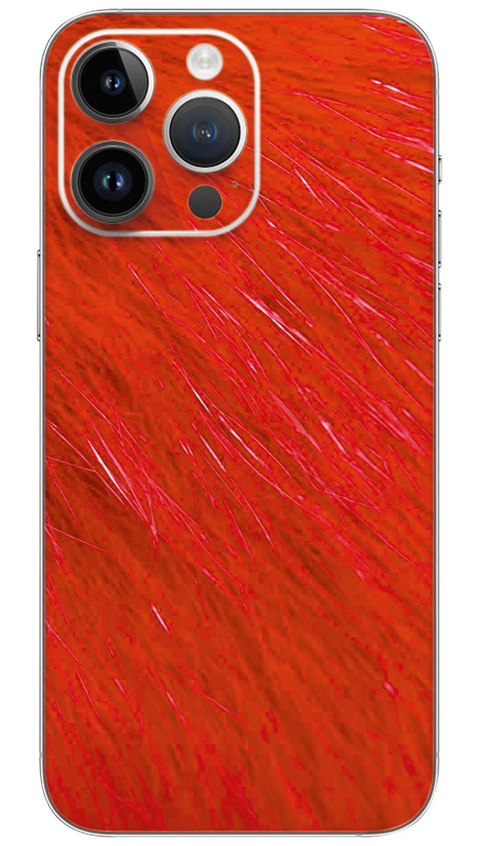 Red color  Craft Fur pattern Mobile Skin Wrap  - PATTF0022