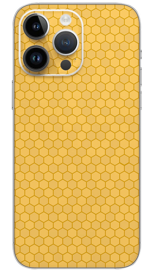 Yellow hexagonal honeycomb pattern Mobile Skin Wrap  - PATTH0008