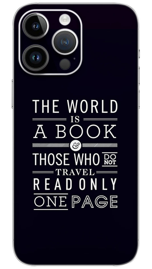 The World is a Book quotes Mobile Skin Wrap  - QUOA0002