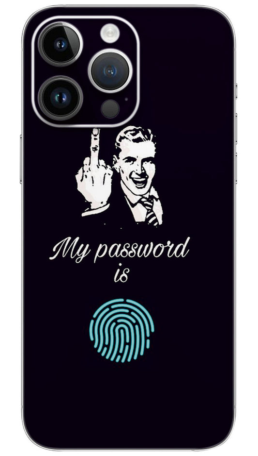 middle finger Is my password quotes Mobile Skin Wrap  - QUOA0048