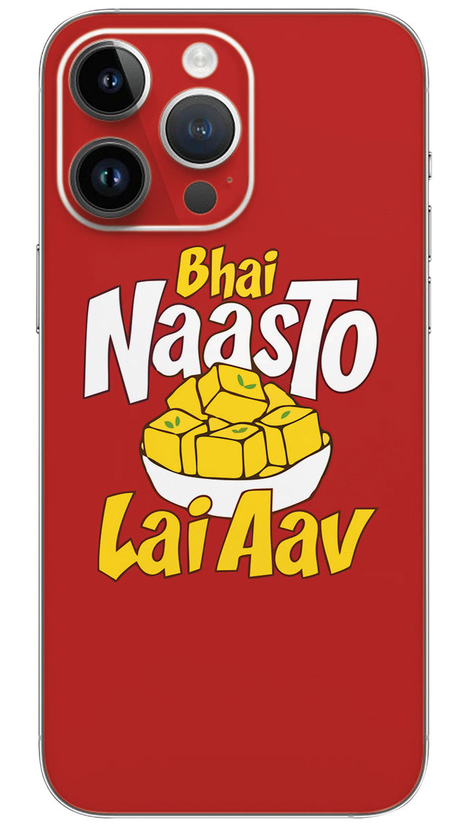 Bhai naasto lai aav gujarati quotes Mobile Skin Wrap  - QUOG0052