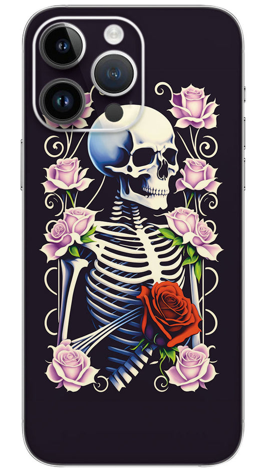 Skeleton Holding Roses Mobile Skin Wrap  - SKUL0041