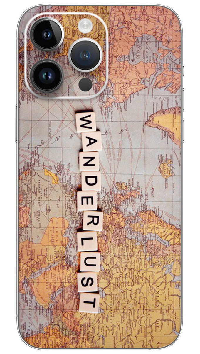 Wanderlust Map world Mobile Skin Wrap  - WORL0001