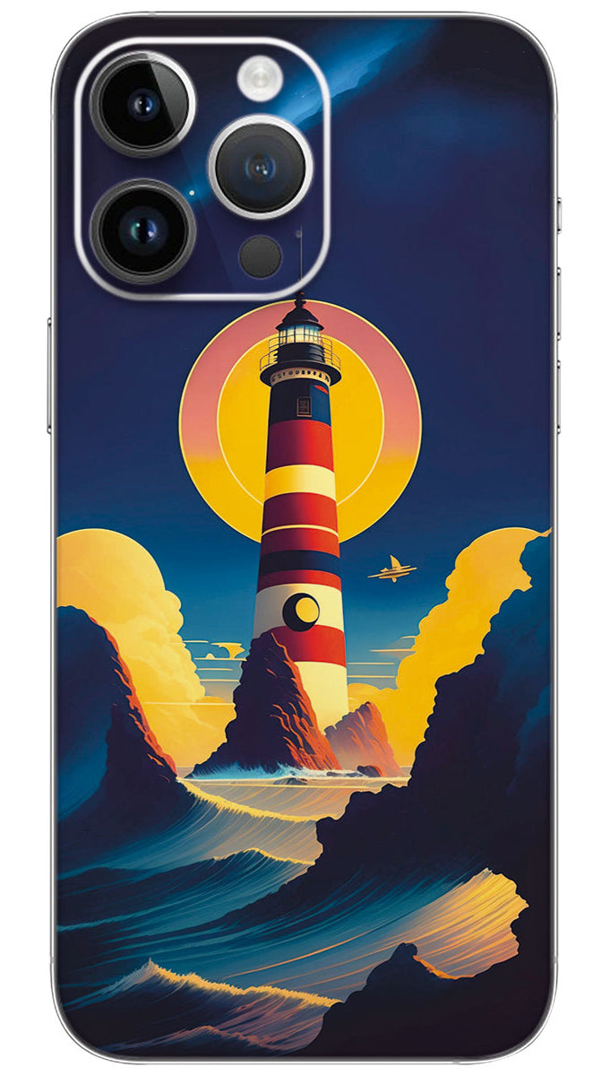 Lighthouse on the beach world Mobile Skin Wrap  - WORL0015